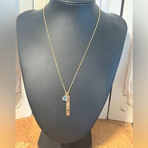 Kate Spade aquamarine gold necklace